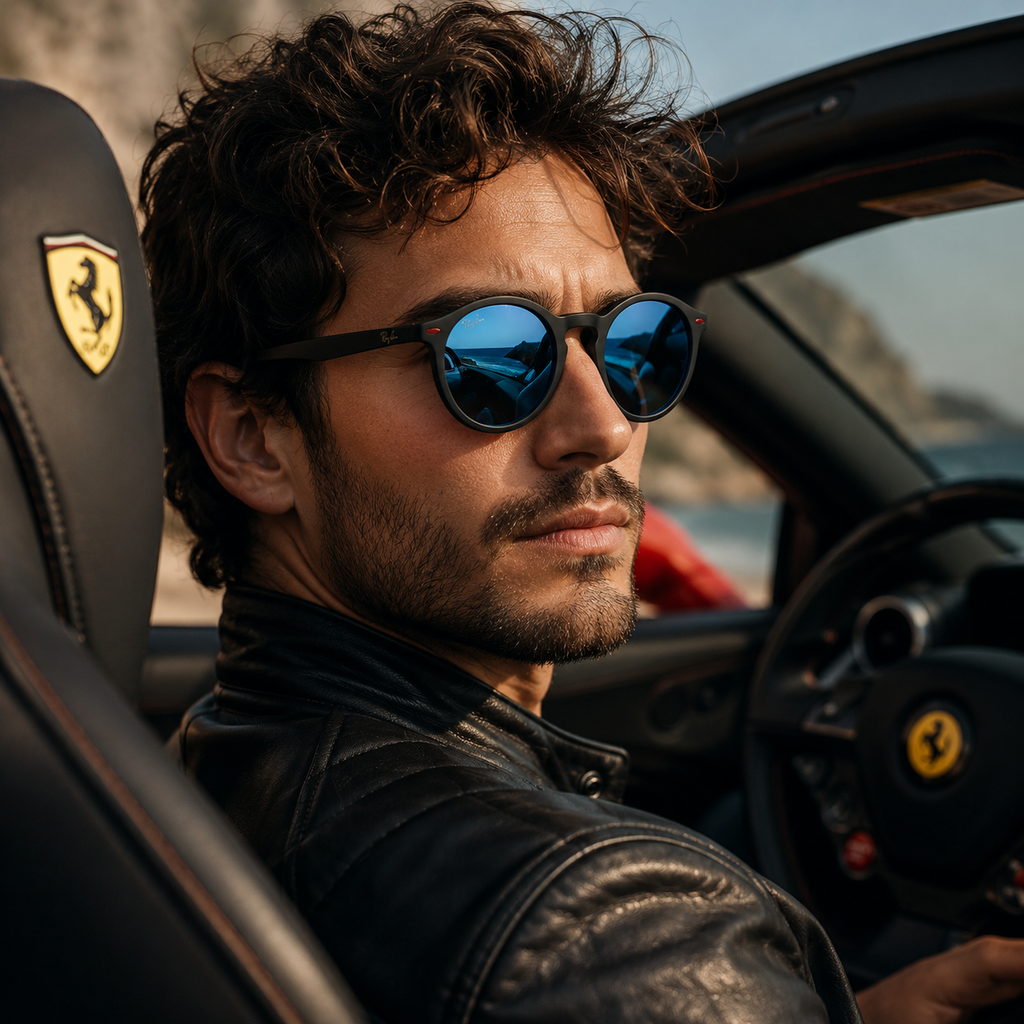 Gafas de Sol Ferrari Round — Montura Redonda Estilo Premium