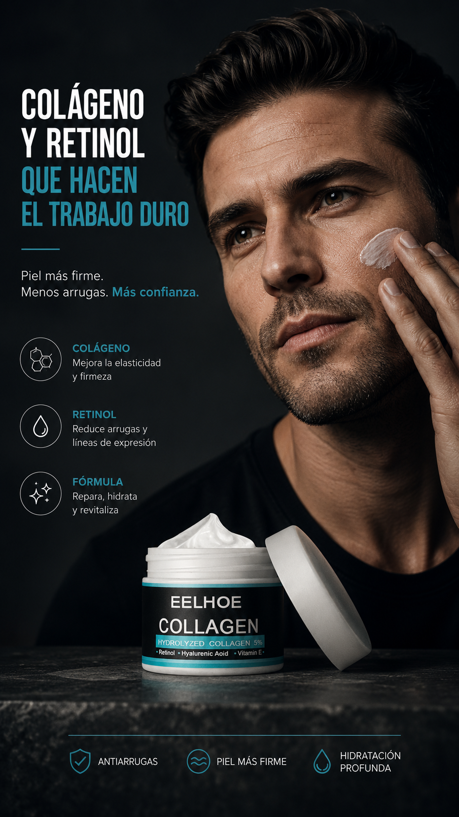 Crema Antiarrugas para Hombre EELHOE — Reductor de Arrugas y Líneas de Expresión