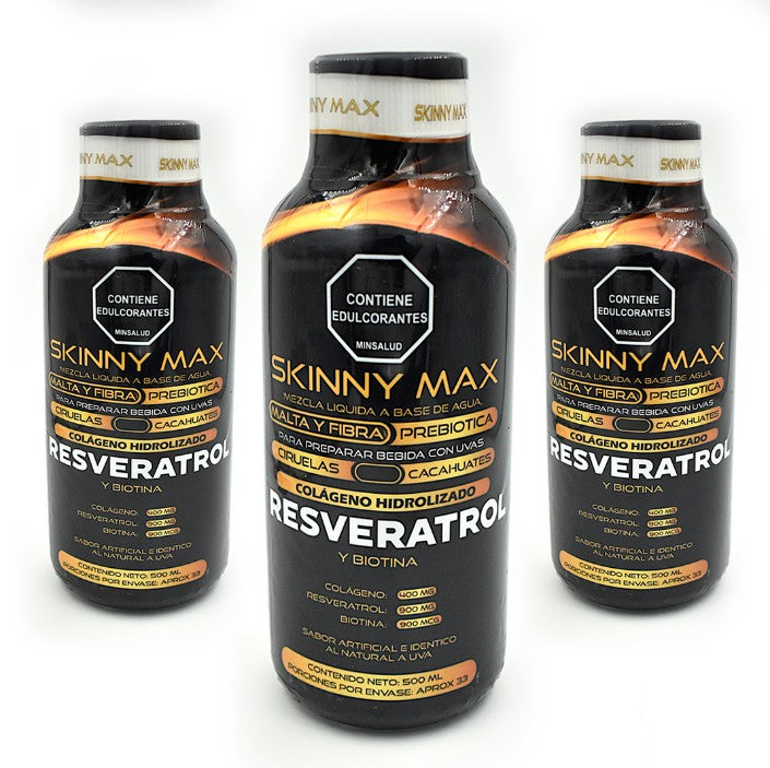 Resveratrol Líquido Skinny Max — Colágeno, Biotina y Antioxidantes 500ml