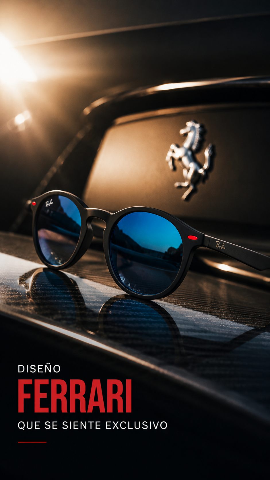 Gafas de Sol Ferrari Round — Montura Redonda Estilo Premium